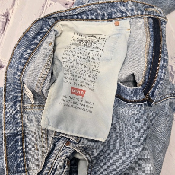 VTG 90s Levi's 550 Relaxed Tapered‎ Jeans Mens Sz 34x32 Faded Grunge Stained USA - Picture 11 of 16